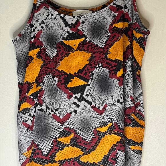 Allison Joy Sheer Gray / Black / Orange / Maroon Spaghetti Strap Tank Top SZ S - Picture 8 of 11